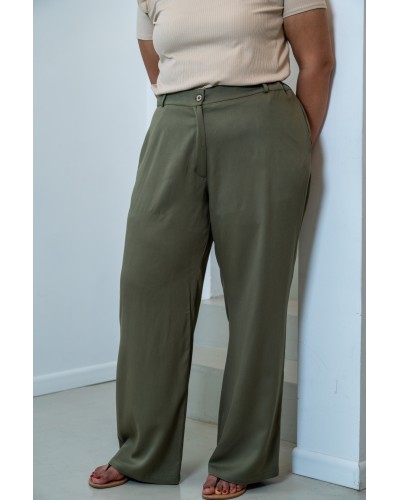 Pantalon large bouton