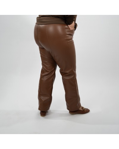 Pantalon droit en simili cuir