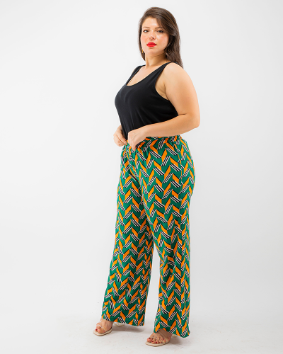 Pantalon large en crepe lycra