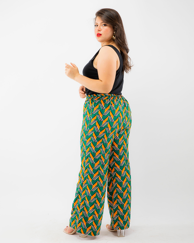 Pantalon large en crepe lycra